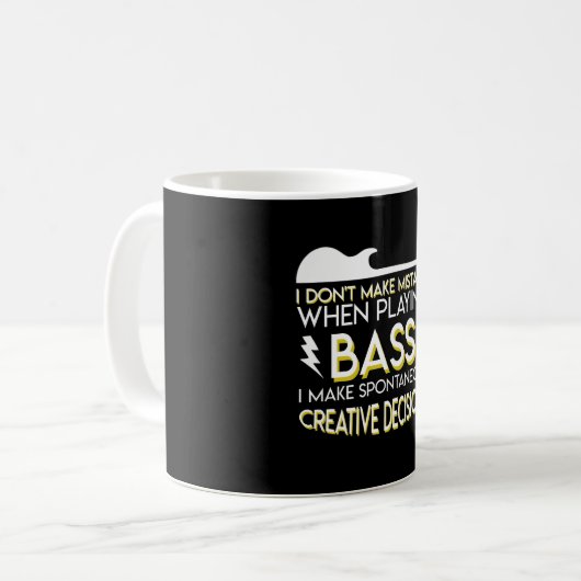 ベースギターの自発の創造的な決定 コーヒーマグカップ (正面左)