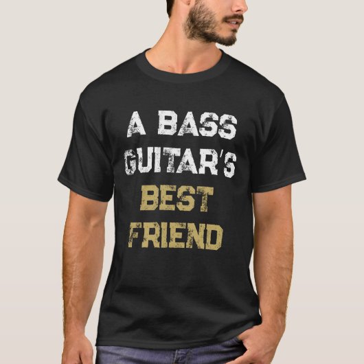 ベースギターの親友 グランジミュージシャン Tシャツ (正面)