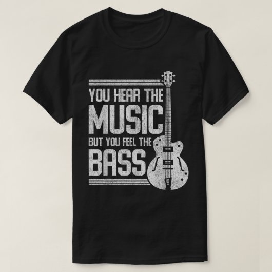 ベースギターの響きを感じる Tシャツ (デザイン正面)