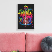 ベースギターカラースプラッシュ キャンバスプリント (インサイチュ (リビング))