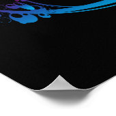 ベースギターカラースプラッシュ ポスター (角)