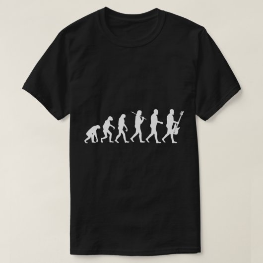 ベースギタークラシックの進化Tシャツ Tシャツ (デザイン正面)