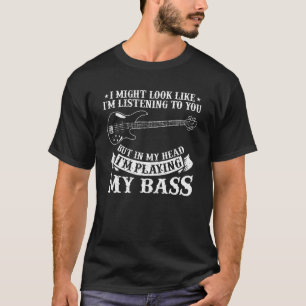 ベースギターグラフィック女性とメンズベースプレーヤー1 Tシャツ