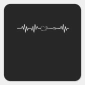 ベースギターハートビートベースギター愛好家 スクエアシール (正面)