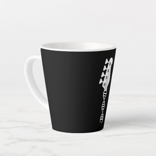 ベースギタープレーヤーのベーシスト カフェラテマグ (左アングル)