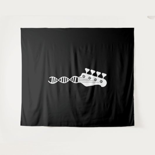 ベースギタープレーヤーのベーシスト タペストリー (正面(横))