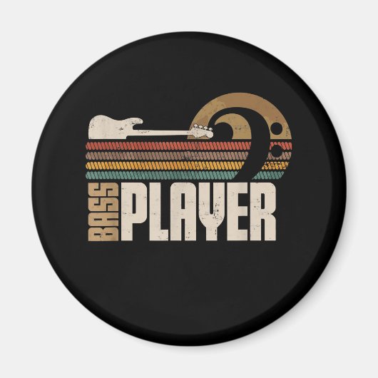 ベースギタープレーヤーベースクレフ、 音符記号ギフトベース マグネット (正面)