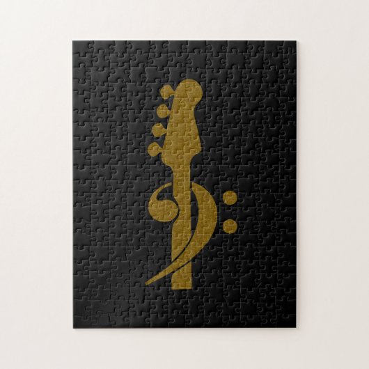 ベースギタープレーヤー音楽 ジグソーパズル (縦)