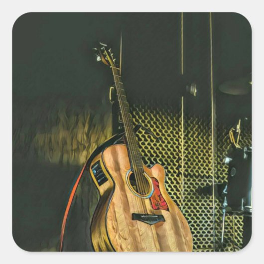 ベースギタープレーヤー スクエアシール (正面)