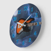 ベースギタープレーヤー ラージ壁時計 (傾斜)