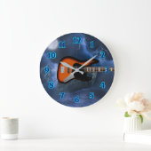 ベースギタープレーヤー ラージ壁時計 (ホーム)