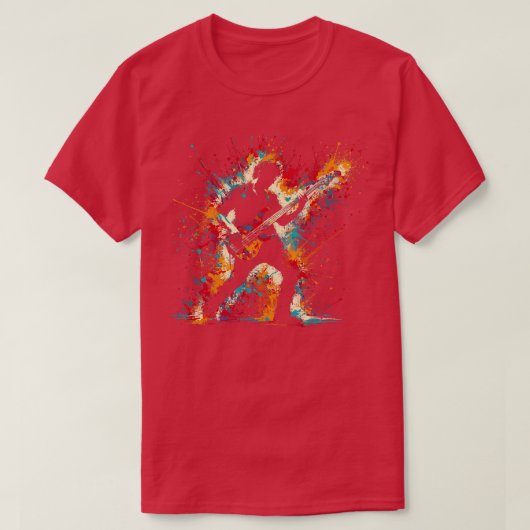 ベースギタープレーヤー Tシャツ (デザイン正面)