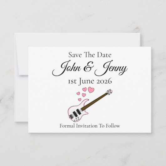 ベースギターミュージシャン結婚式日曜保存 (正面)