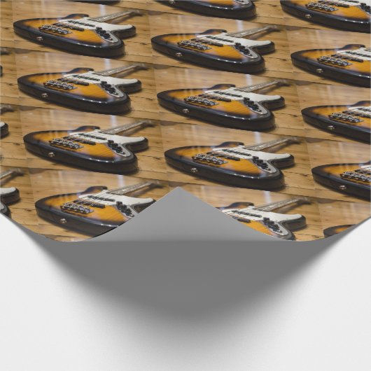 ベースギター低音Eの低音の楽器のひも ラッピングペーパー (角)