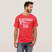 ベースギター年金受給者 退職 おもしろ ベーシスト ロック Tシャツ (正面フル)