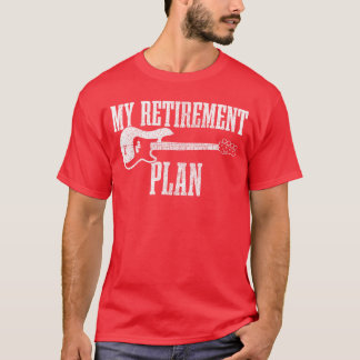 ベースギター年金受給者 退職 おもしろ ベーシスト ロック Tシャツ