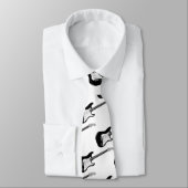 ベースギター白黒タイ ネクタイ (タイ)