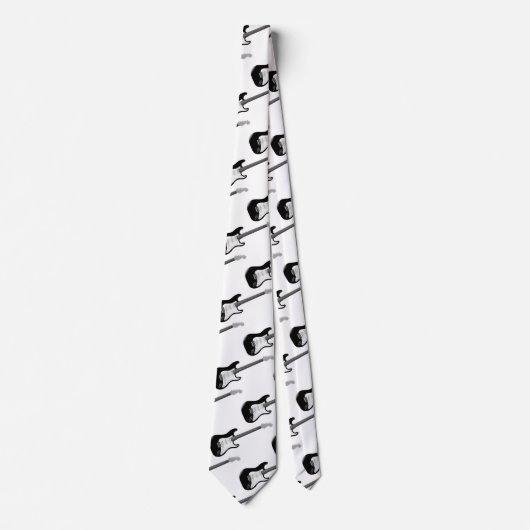 ベースギター白黒タイ ネクタイ (正面)