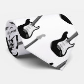 ベースギター白黒タイ ネクタイ (ロール)