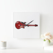 ベースギター スクエア壁時計 (ホーム)