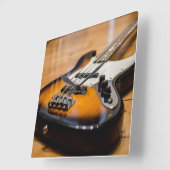 ベースギター スクエア壁時計 (傾斜)