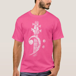 ベースクレフヘッドストックベースのギター Tシャツ