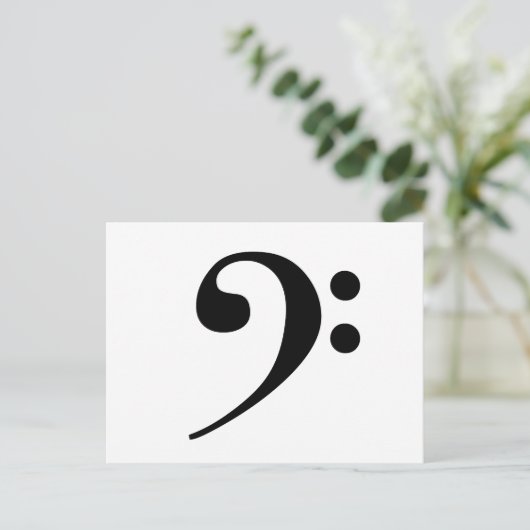 ベースクレフ、 音符記号はがき ポストカード (スタンド正面)