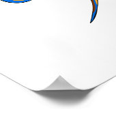 ベースクレフ、 音符記号カジュアルスタイルオレンジとブルー ポスター (角)