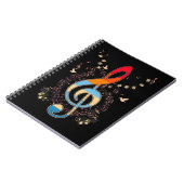 ベースクレフ、 音符記号カラフル音符バードラバー ノートブック (左側)