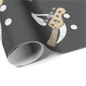 ベースクレフ、 音符記号ギターベースミュージシャン ラッピングペーパー (ロールコーナー)