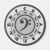 ベースクレフ、 音符記号サークルオブフィフス マグネット (正面)