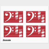 ベースクレフ、 音符記号シール 長方形シール (シート)