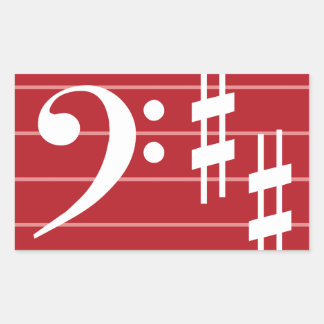 ベースクレフ、 音符記号シール 長方形シール