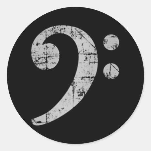 ベースクレフ、 音符記号センター(ヴィンテージグレー)ベースストベース ラウンドシール (正面)