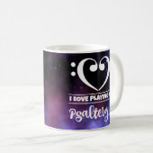 ベースクレフ、 音符記号ハートパープルネブララブサルタリー コーヒーマグカップ (正面右)