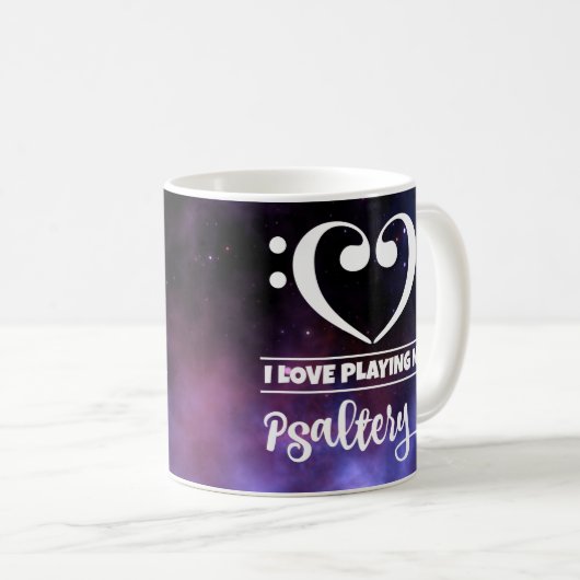 ベースクレフ、 音符記号ハートパープルネブララブサルタリー コーヒーマグカップ (正面右)