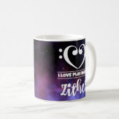 ベースクレフ、 音符記号ハートパープルネブララブツィター コーヒーマグカップ (正面右)