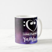 ベースクレフ、 音符記号ハートパープルネブラララブタンブラ コーヒーマグカップ (正面右)