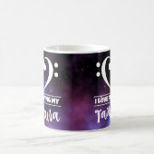 ベースクレフ、 音符記号ハートパープルネブラララブタンブラ コーヒーマグカップ (中央)