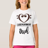 ベースクレフ、 音符記号ハートラヴ遊ィーズOud Tシャツ (正面)