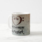 ベースクレフ、 音符記号ハートヴィンテージシート音楽の音源 コーヒーマグカップ (正面左)