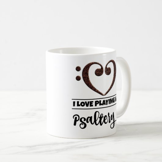 ベースクレフ、 音符記号ハート大好き遊の私のサラダ コーヒーマグカップ (正面右)