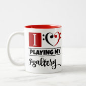 ベースクレフ、 音符記号ハート大好き遊の私のサラダ ツートーンマグカップ (左)