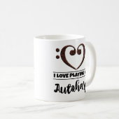 ベースクレフ、 音符記号ハート大好き遊マイオートハープ コーヒーマグカップ (正面右)