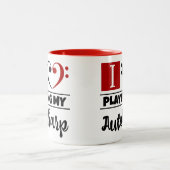 ベースクレフ、 音符記号ハート大好き遊マイオートハープ ツートーンマグカップ (中央)