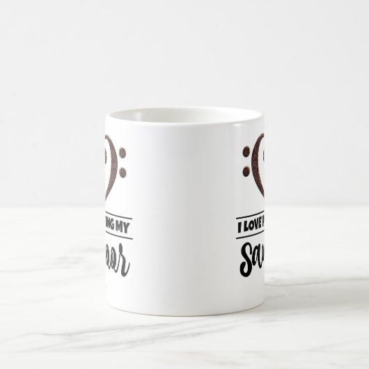 ベースクレフ、 音符記号ハート大好き遊マイサントア コーヒーマグカップ (中央)