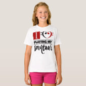 ベースクレフ、 音符記号ハート大好き遊マイサントア Tシャツ (正面フル)