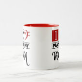 ベースクレフ、 音符記号ハート大好き遊マイバイオリン ツートーンマグカップ (中央)