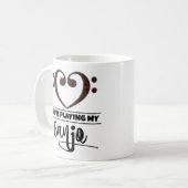 ベースクレフ、 音符記号ハート大好き遊マイバンジョー コーヒーマグカップ (正面左)