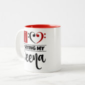 ベースクレフ、 音符記号ハート大好き遊マイビーナ ツートーンマグカップ (正面左)